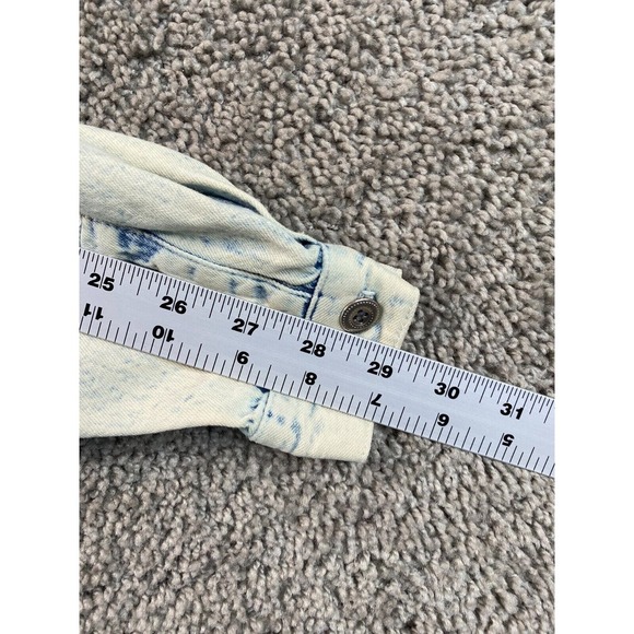 VINTAGE Calvin Klein Dress Womens 5/6 Blue Acid Wash Button Front Pockets 80s - Picture 14 of 15